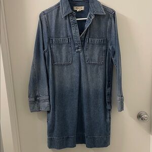 Madewell Airy Denim Edition Popover Minidress. Never worn! Like new